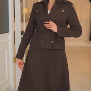 طقم بليزر بنى